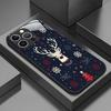 Christmas Deer Head Snowflake Glass Material Phone Case For iPhone 17 16 15 14 Pro Max 13 12 11 16E 17Air 7 8 Plus XR XS X Cover