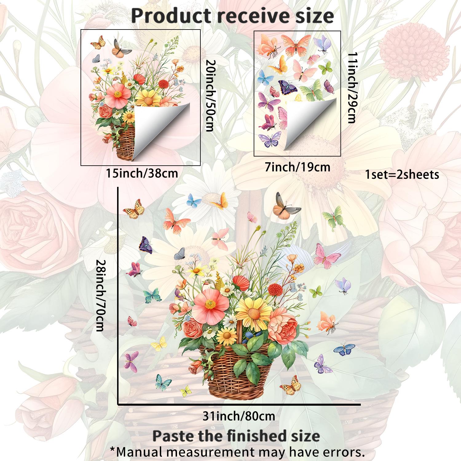 

Flower and Butterfly Theme Window Decals Are Suitable for Use As Wall Stickers on Balconies, Bedrooms and Entrance Areas. JDT-A513