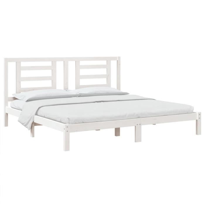 VidaXL Bed Frames White Solid Wood 180x200 Cm Super King 3104364
