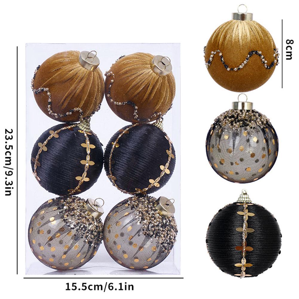 6 Pieces Foam Christmas Ball Set 8cm Ornaments with Hanging Loops for Tree Home Holiday Office and Event Decoration