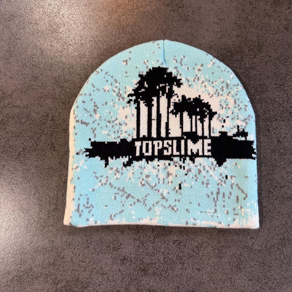 Hip Hop Knit Hat For Men Women Winter Warm Beanie With Letter Print Streetwear MintGreen