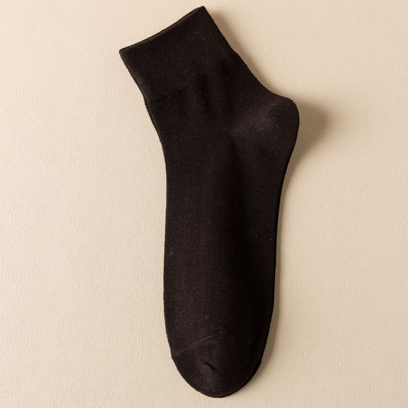 Herr Vår och Sommar Tunna Fritids Ren Bomull Enfärgad Benlösa Svettabsorberande Andningsbara Tubsockor