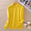 Women's Slim Cozy Knitted Half-turtleneck Cashmere Wool Jumper For Winter Warmth