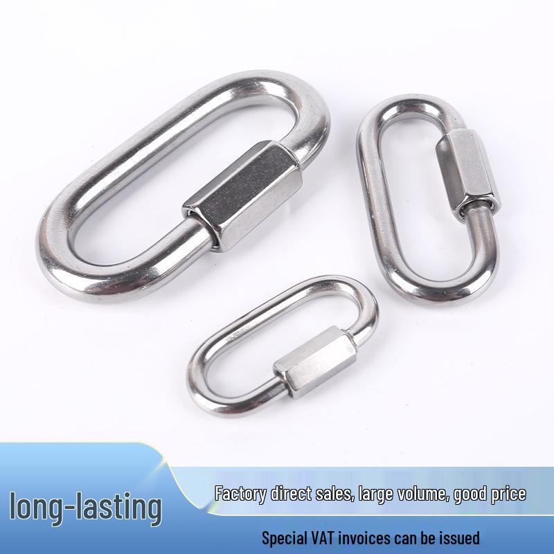 304 Stainless Steel Climbing Connector: Triangular, Oval, Quick Link Locking Ring.