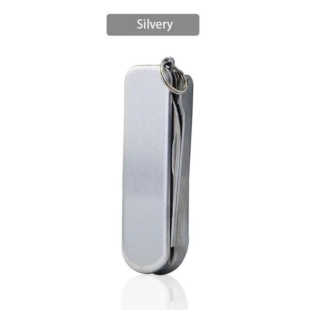 

Многоцелевые кусачки для ногтей из нержавеющей стали, брелок для маникюра, инструмент 5-в-1, многофункциональные кусачки для ногтей, складные кусачки для ногтей светло-серый