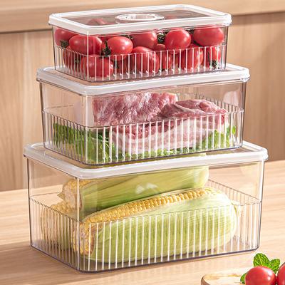 Useful Transparent Fridge Organizer Food Storage Containers Refrigerator Storage Box Kitchen Organizer