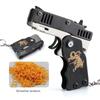 1 buc. Elastic Piele Bandă de Cauciuc Pistol de Tragere Copil Petrecere în Aer Liber Pliabil Jucărie Pistol Pistol cu Gloanțe Moi Breloc Jucării Fidget
