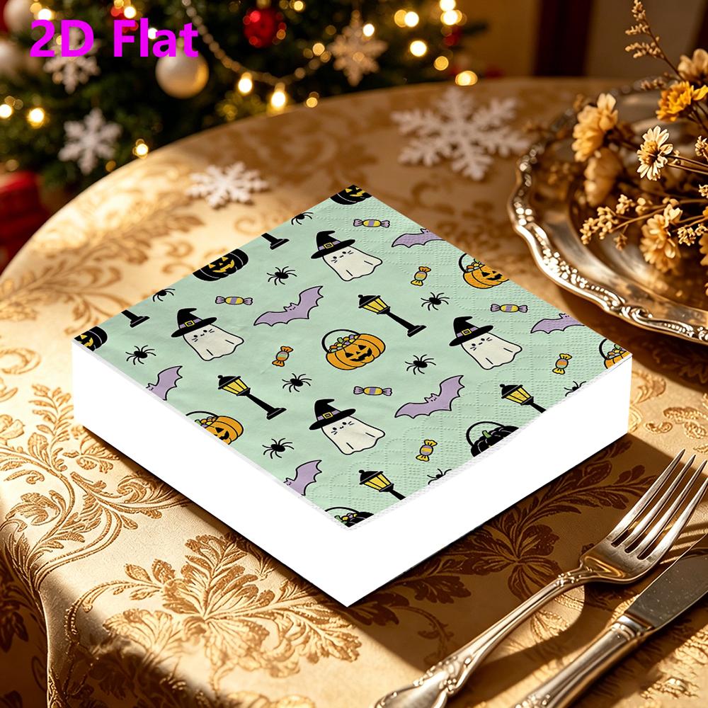 20pcs Disposable Napkins with Halloween Pattern Print for Wedding,Parties,and Daily Use for Thanksgiving Fall Christmas Table Decoration
