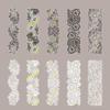 10PCS Natural Vintage Sticker Lace Aesthetic Stamping Decorative Sticker for Scrapbook Journal Album Notebook Flower