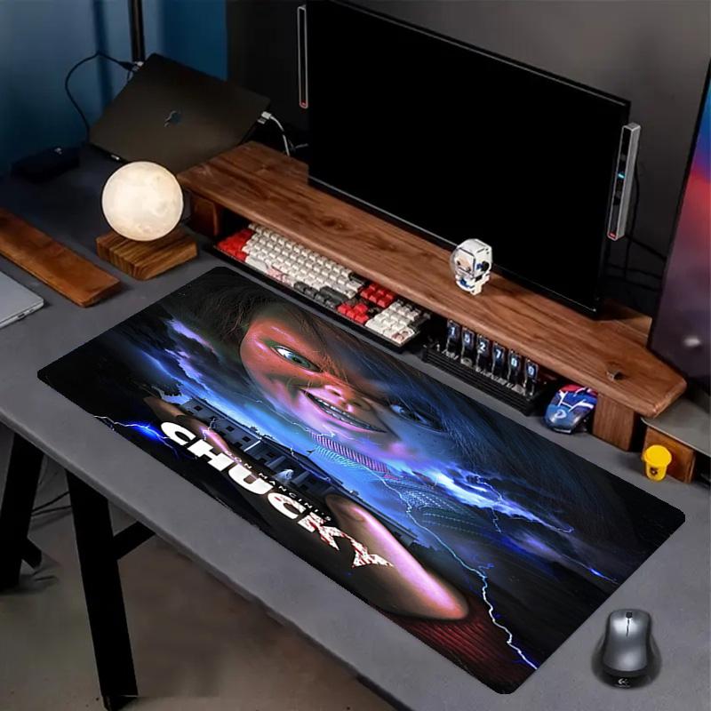 Chucky Print Mouse Pad, Anti‑Slip Desktop keyboard Mat, for PC Laptop Gaming Working Daily Use, Cool Festival Surprise Gift