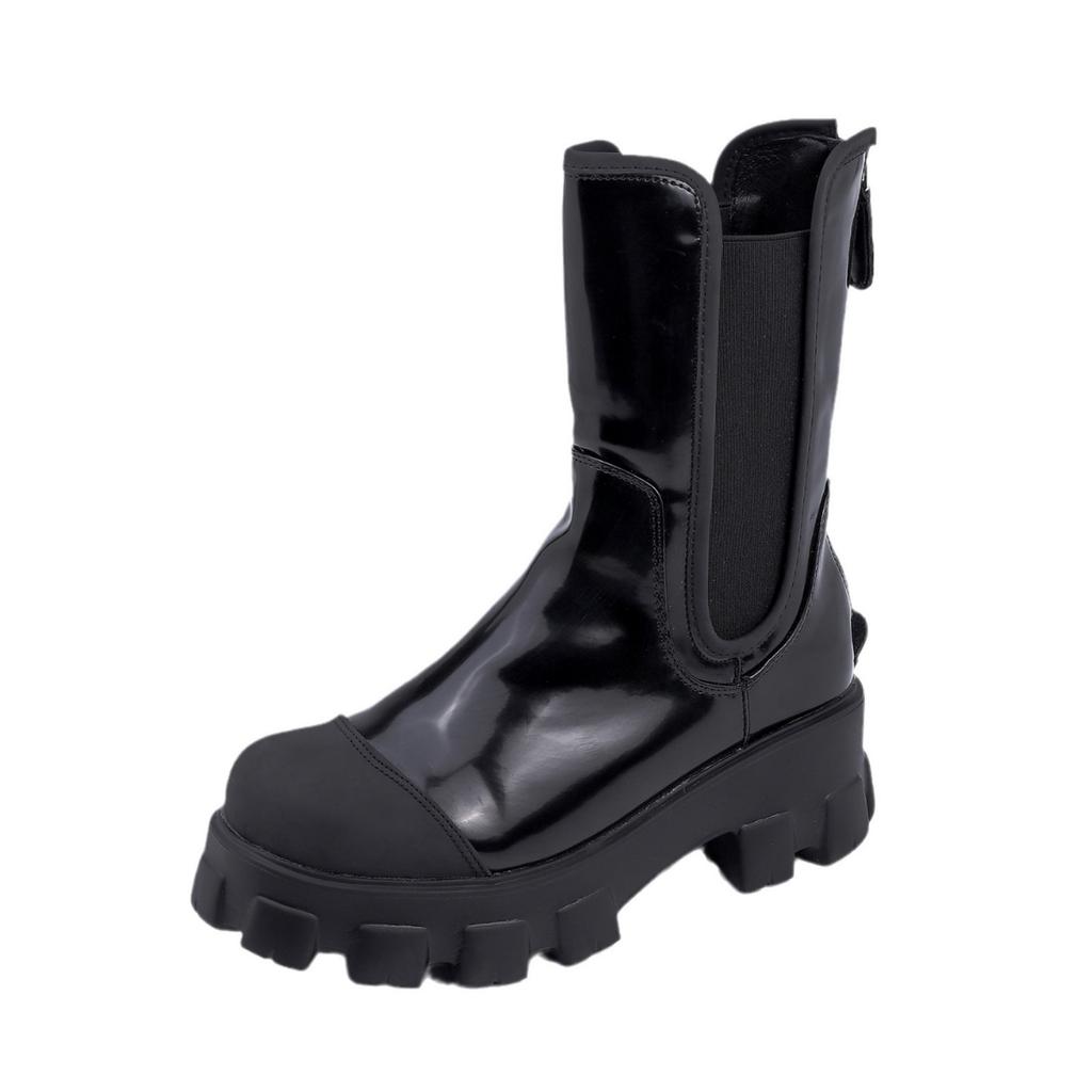 Internet Celebrity Short Chelsea Boots Fashion Platform Internet Celebrity Locomotive Boots Ruth Star Same Cigarette Boots Cool Women's Boots