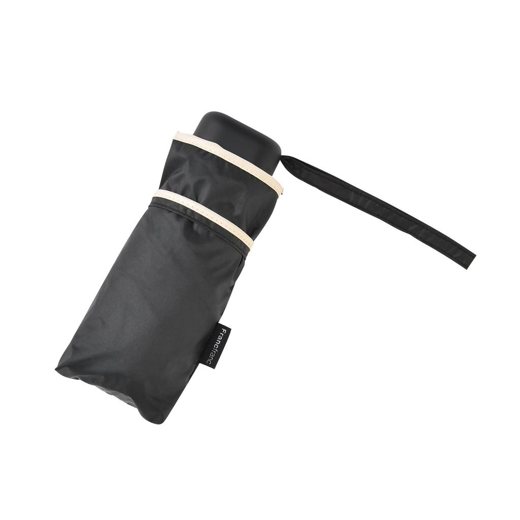 Francfranc Francfranc Compact Piping Folding Umbrella 47cm Black For both sunny and rainy days Lightweight Parasol Rain Umbrella Light-blocking