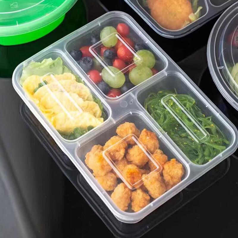 Einweg Transparenter 4-Fächer Lebensmittelbehälter