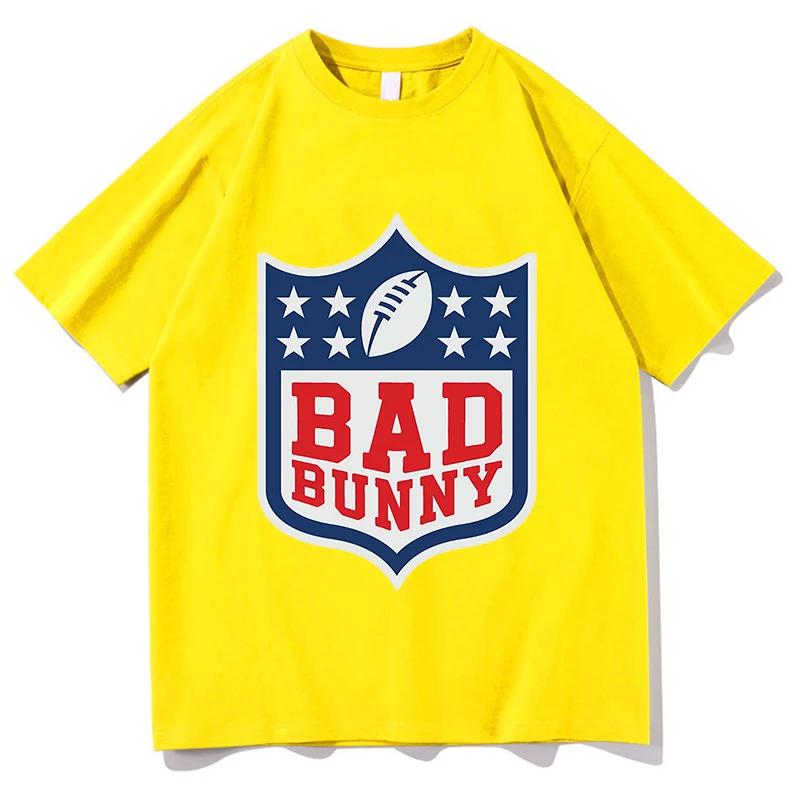 Bad Bunny Super Bowl 2026 Tshirt Summer Short Sleeve Men Oneck Tshirts Pure Cotton Unisex Aesthetic Streetwear Print Tees Tops