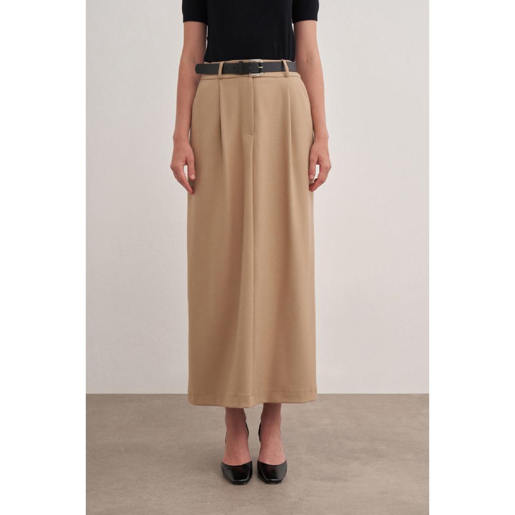 1161111 Belted Flonel Wool Skirt