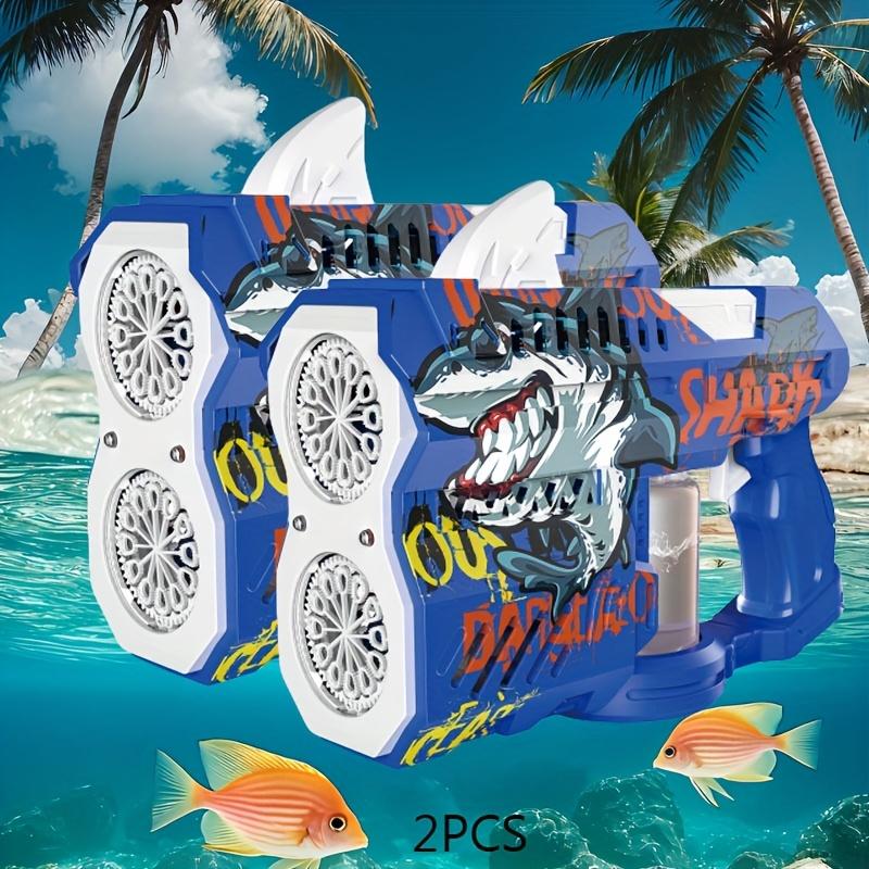 American popular toy light-emitting electric 2PCS bubble gun, high-capacity bubble maker, light-emitting port, essential travel