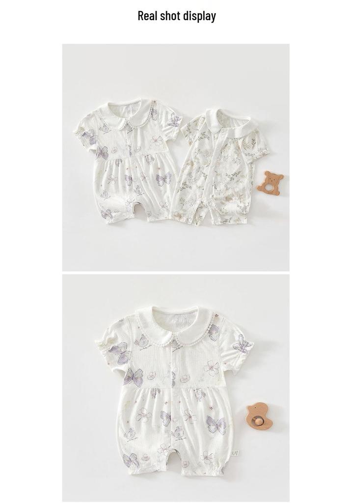 Newborn Summer Bamboo Bodysuit: Breathable Short Sleeve One-Piece Romper
