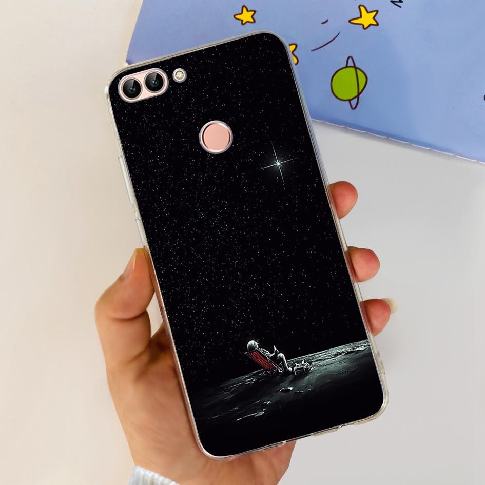 For Huawei P Smart Case FIG-LX1 FIG-LX2 FIG-LX3 Back Cover Fashion Flower Marble Clear Silicone Soft Funda For PSmart 2018 Coque