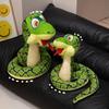 New Creative Cartoon Snake Plush Doll Pillow Super Soft Green Snake Reptile Plush Toy Family Interactive Game Doll Surprise Gift