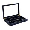 Papten Jewelry Tray with PU Leather Jewelry 12 for Stylish X05602 Lid, Box, Compartments, Rings, Watches, Necklaces, Display, Storage, Transparent,