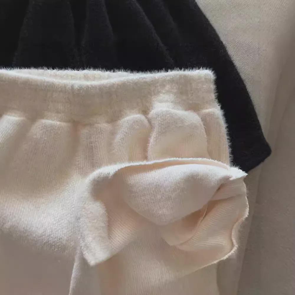 Women's High-Waisted Mink Velvet Wide-Leg Pants for Autumn/Winter