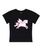 PAGESIISII Baby Pony Print Slim Fit Short Sleeve T-Shirt Black