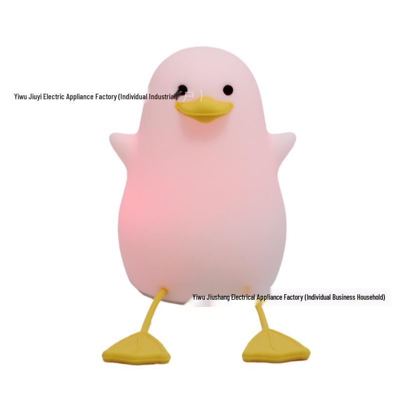 

Cross-Border Interactive Silicone Duck Night Light with Sensor - Playful Flower Design for Bedroom Ambiance 1W Independent Color Box + USB Cable