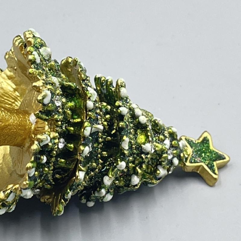 Vintage Christmas Tree Jewelry Box Zinc Alloy Strong Storage Case For Necklace Earring Organizers