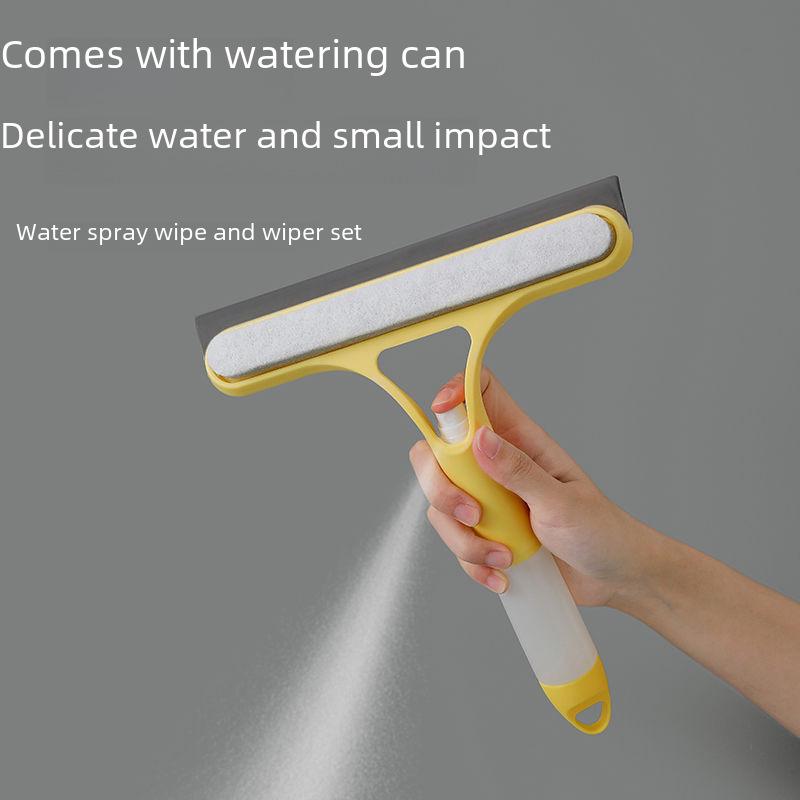Silikon Wasserschieber & Sprühbürste für Glas- und Spiegelreinigung
