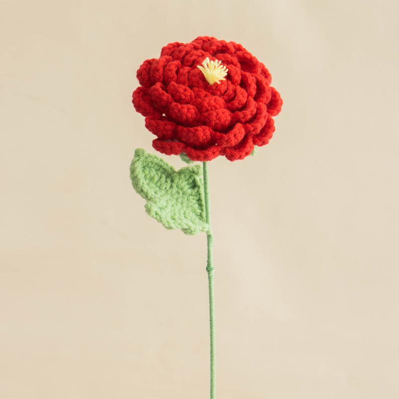 Handmade Woven Yarn Knitted Faux Flower Bouquet