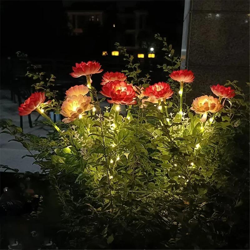 Solar Lights Outdoor Lighting Solar Garden Light Snow Lotus Flower Lawn Lamp for Yard Patio Flower Party Lamp Wedding Mother Day