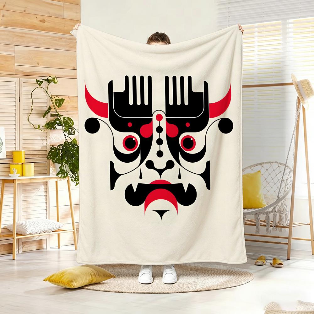 Artistic Pattern B-Beast Totem Throw Soft Warm Throw Blanket for Bedroom Living Room Bed Travel Camping Picnic Gift
