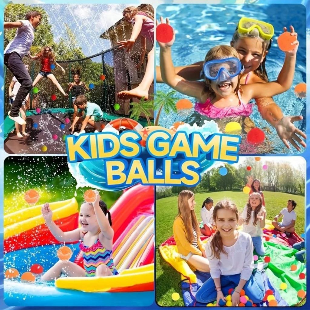 12/30/60Pcs Water Soaker Balls Reusable Sponge Water Balloons Cotton Splash Toys for Pool Beach Summer Swimming Games Toy