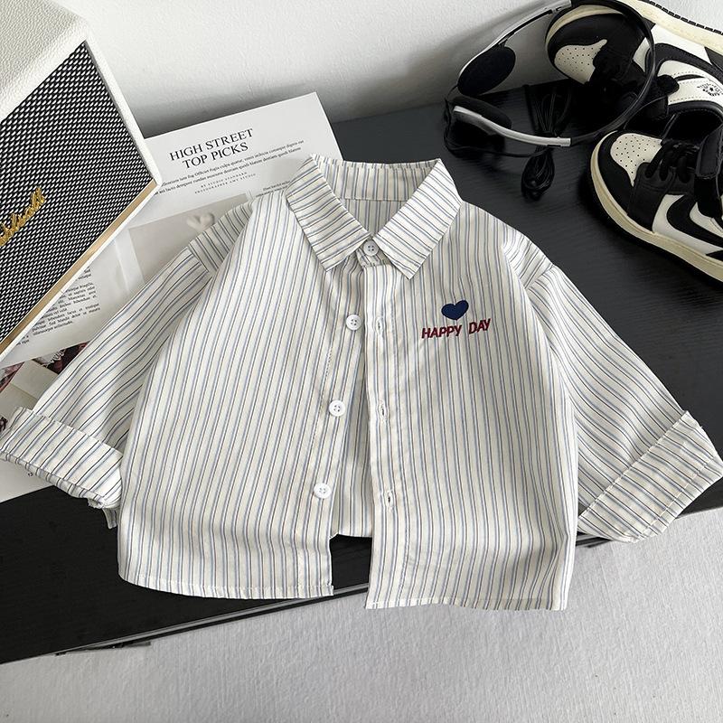 Spring Autumn Baby Korean Fresh Embroidered Shirt Unisex Toddler Casual Top