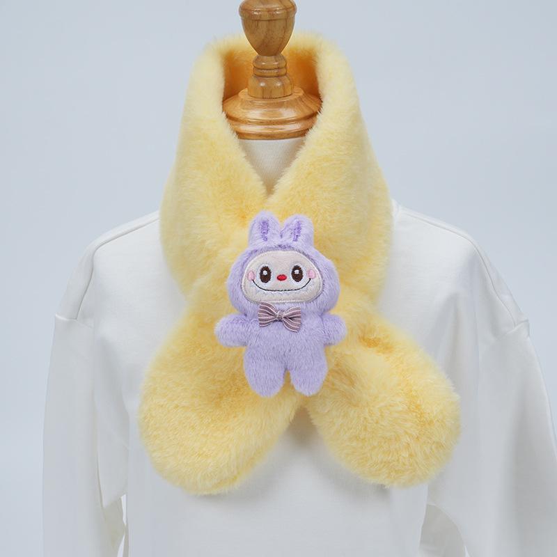 Plüsch-Winter-Schal im koreanischen Stil, Süßer und warmer Nackenschutz für Mädchen und Schülerinnen