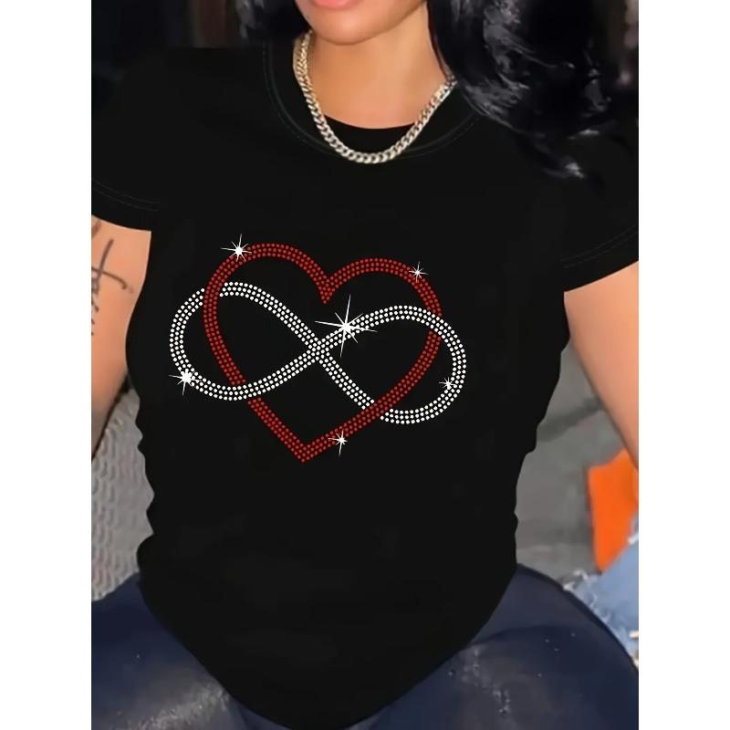 Letter Printed T-Shirt, Short Sleeved Round Neck Casual Top, Summer and Spring, Women'S Oversized Clothing