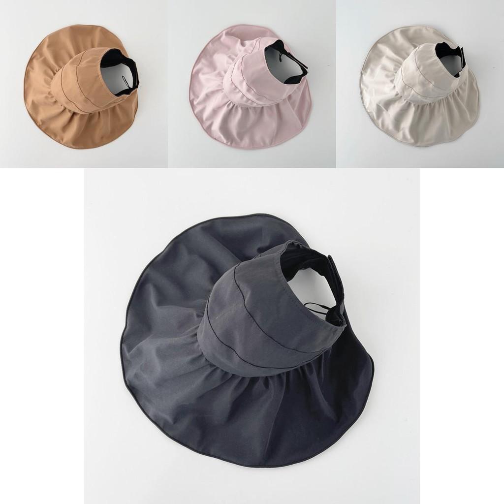 Foldable Adjustable Uv Protection Sun Hat For Women Breathable Wide Brim Summer Cap
