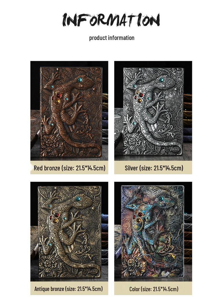 Personalized Lizard Gecko Hardcover Notebook: Exquisite Retro Design