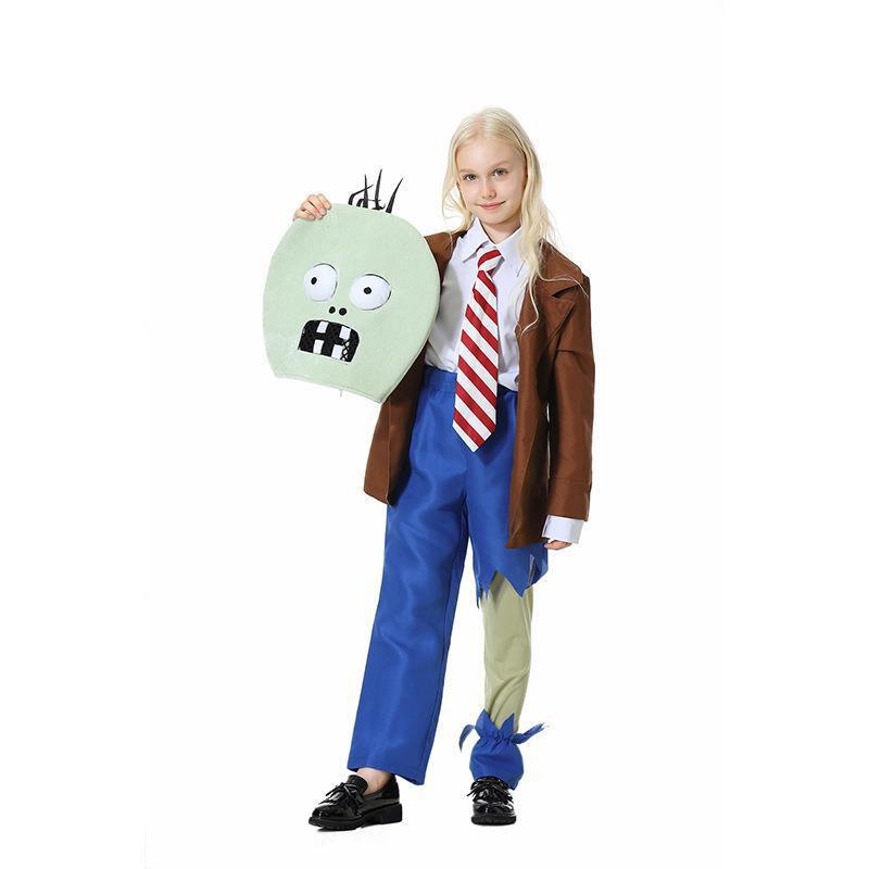 Halloween Zombie Costume Kids Girls Boys Plant Zombies Inspired Cosplay Outfit Stage Performance Set