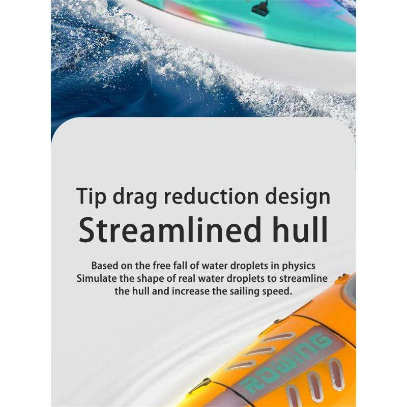 Rc Boat Kayak Racing Ship 2.4G Remote Control Rowing Boat Paddling Water Competition Games Summer Outdoor Toy for Boys Kids Gift