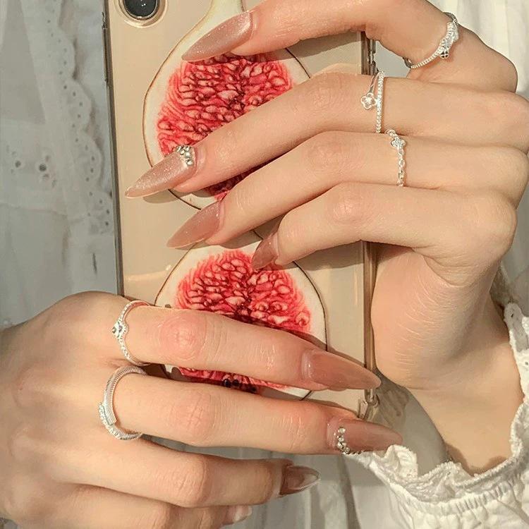 Trendy Cute Floral Adjustable Stackable Ring for Women, Fresh Mori Style, Ins Style, Index Finger Ring.