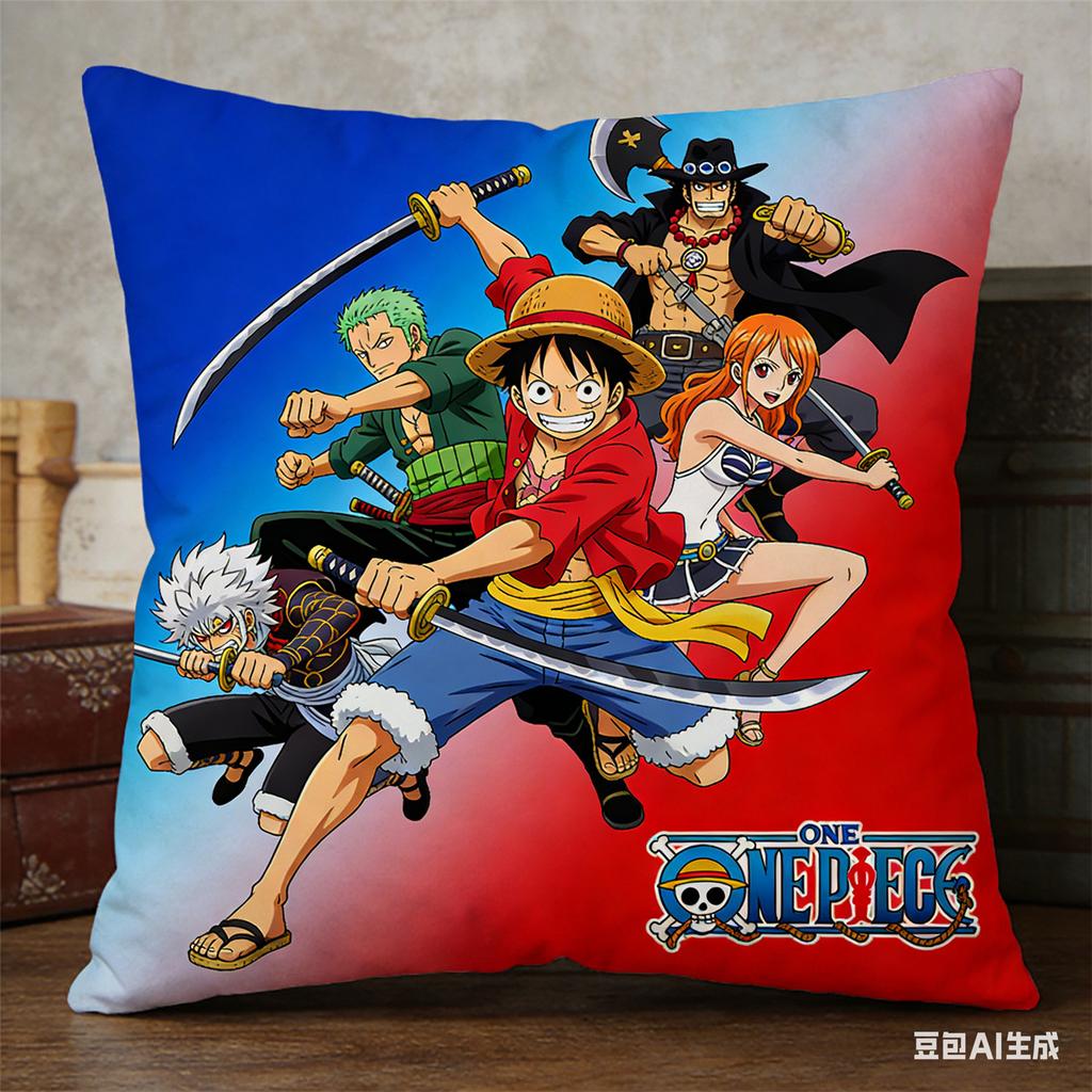 One Piece Pillow Cover Anime Fan Favorite Character Print Decorative Pillowcase for Bedroom Living Room and Anime Enthusiasts