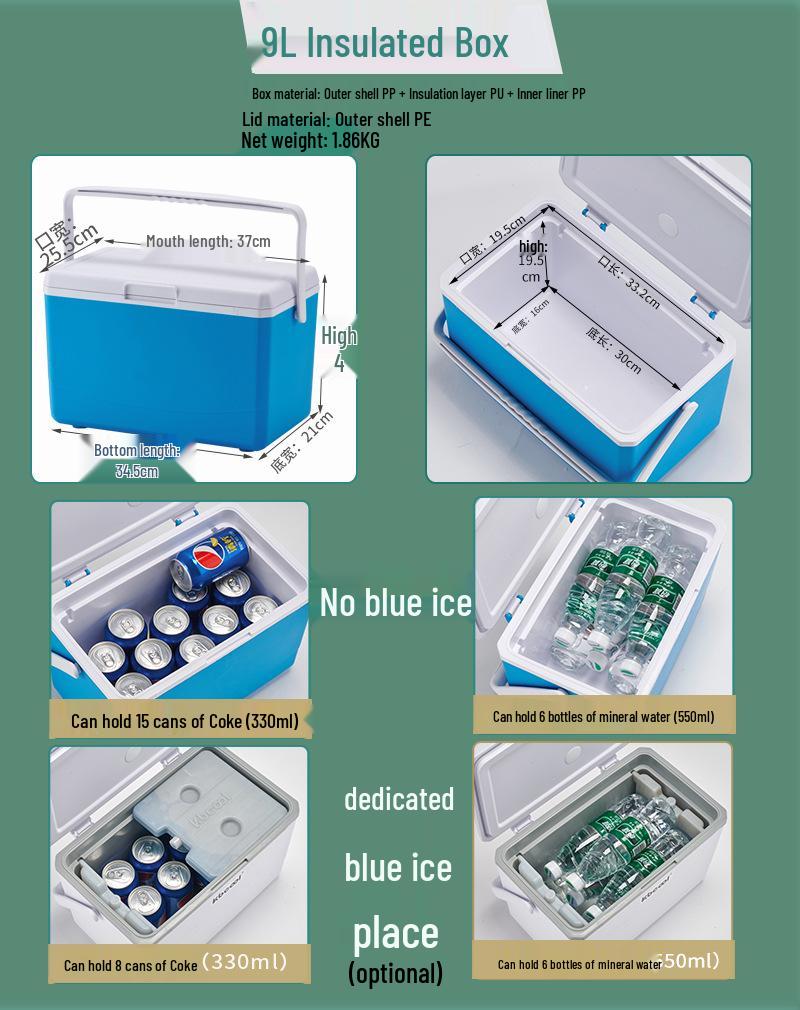 Kebao KBCool Insulated Ice Box Cooler for Camping, Ice Cream, Breast Milk & Fishing