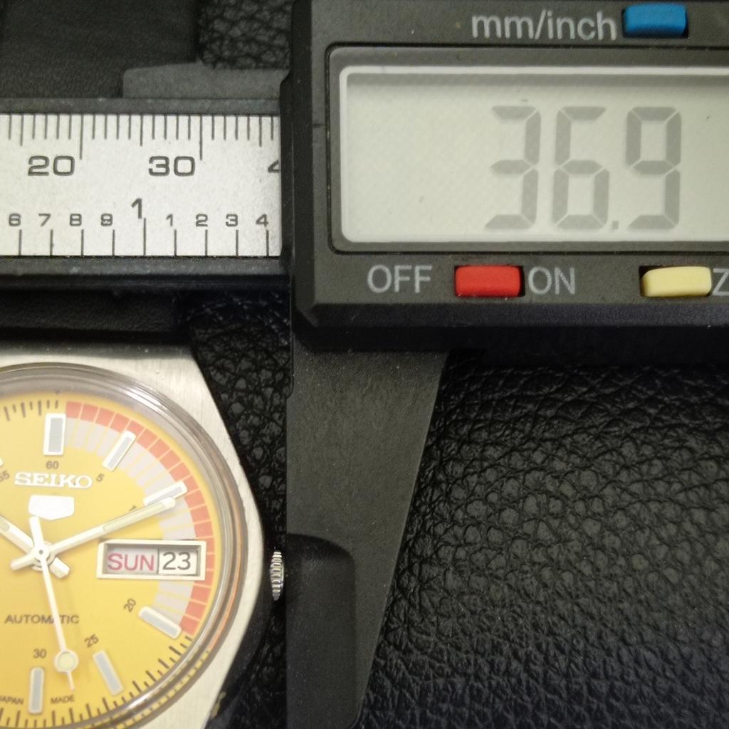 Seiko 5 AUTOMATIC 6309A JAPAN MENS VINTAGE YELLOW COLOR DIAL WATCH A701463-5