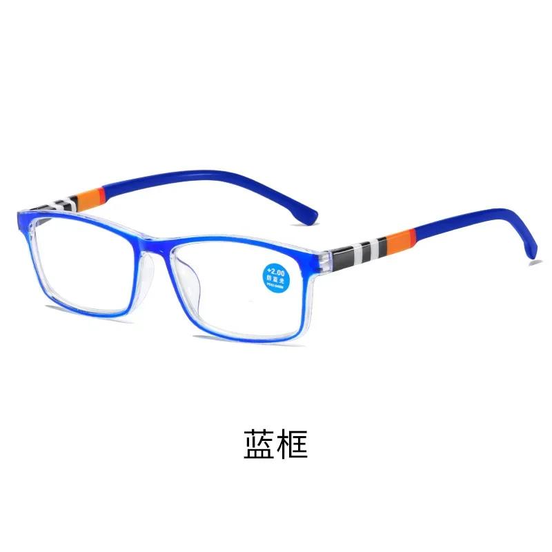 

Fashion Ultra Light Reading Eyewear Men Printed Anti Blue Reading Glasses Women Spring Leg Presbyopic Glasses 1.0 To 4.0 +250 синий