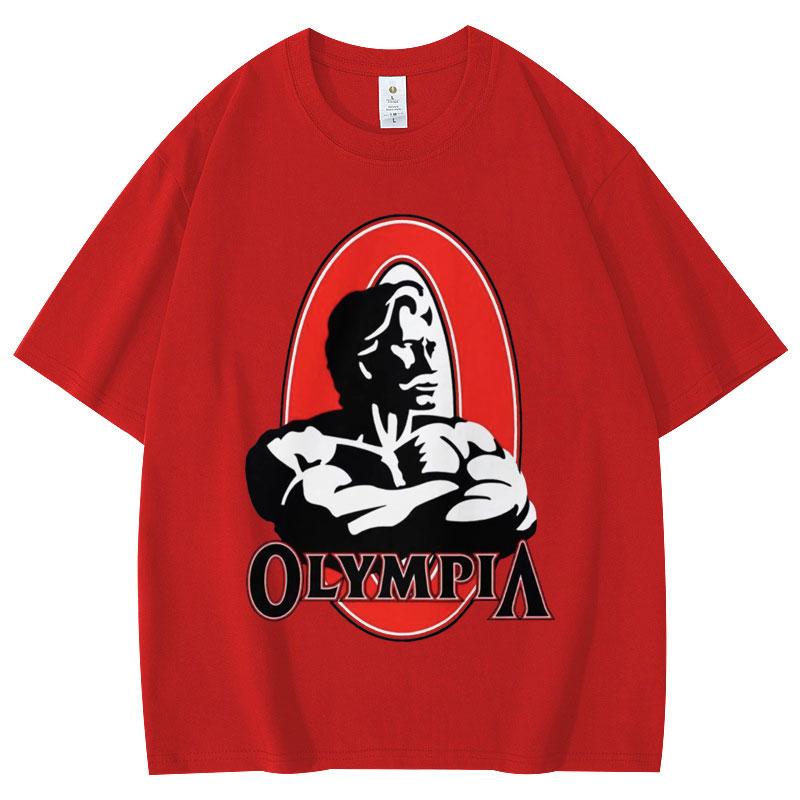 Limitiertes Olympia Gym Fitness T-Shirt Herren Damen Kleidung Mode Vintage Kurzarm T-Shirts Sommer Lässig Locker Baumwoll T-Shirts