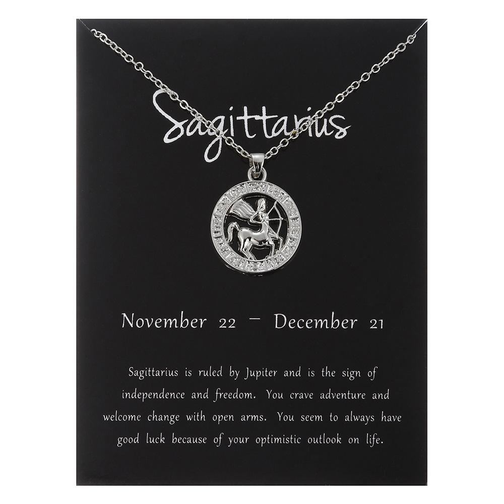 24 Tipuri de Bijuterii Aur Roz Zodiacul Cele Douăsprezece Pandantiv Colier Circular Tridimensional