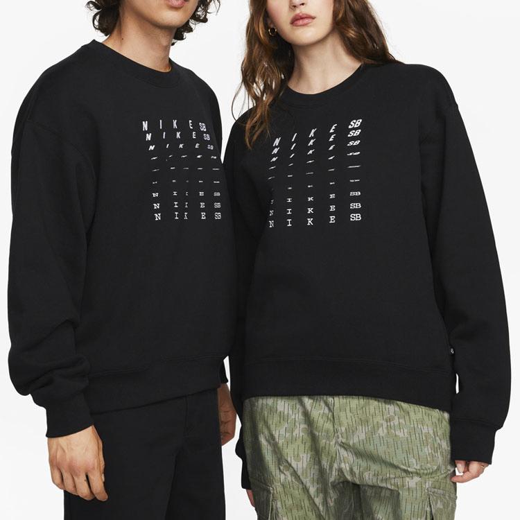 Nike SB Fleece Crewneck Loose Casual Sports Long Sleeve Sweatshirt Unisex Sweatshirt Black FB8434-010