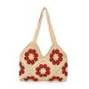 2026 New Retro Granny Square Flower Crochet Bag for Women Color Block Hand Woven Shoulder Bag Ins Style Vacation Exquisite Tote