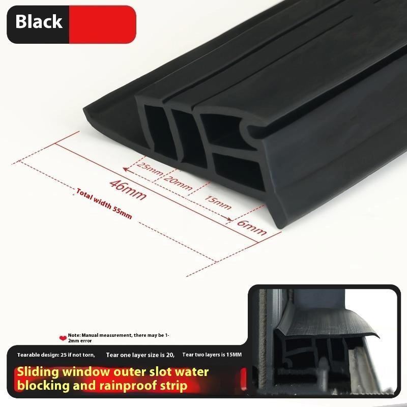 50cm Home Window Water Blocking Bar Sliding Window Rain Weatherstrip Balcony Insulation Windproof Sealing Strip Flashing Board
